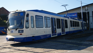 HMG Paints on a special edition Stagecoach Supertram in Sheffield